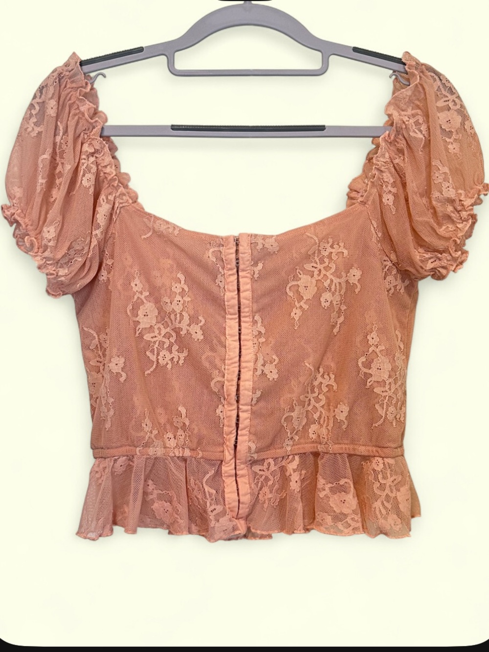 Pink coquette dainty floral lace milkmaid corset short sleeve blouse